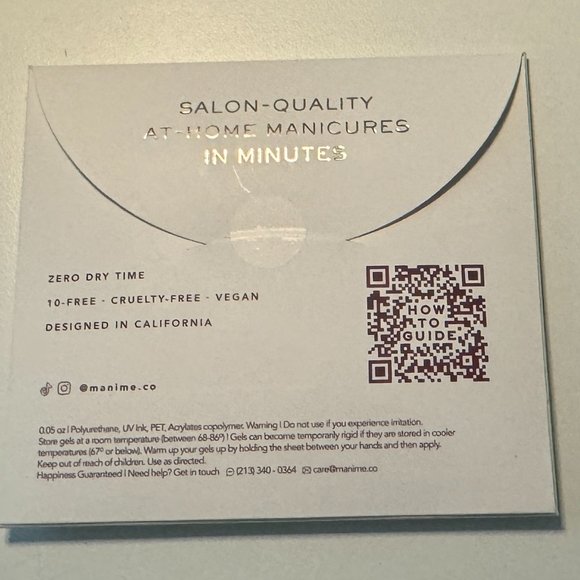 NEW! Manime Standard-Size Stick On Gels Nail Stickers - Picture 2 of 2